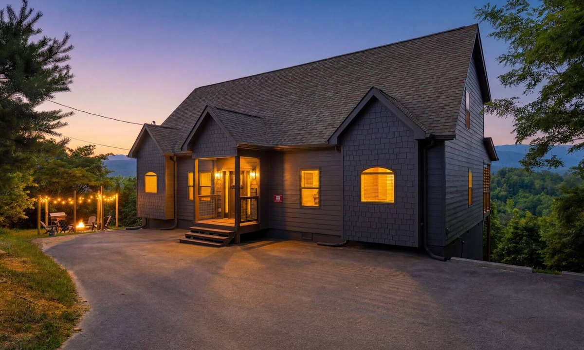 Chalet Village North Cabin | Viewtopia - Luxury Smoky Mountain Cabin in Gatlinburg | Views, Hot Tub, Firepit & Game Loft