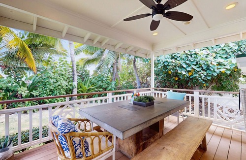 Waialua House | Oceanfront home w/detached studio, lanai, hot tub, beach access and WIFI