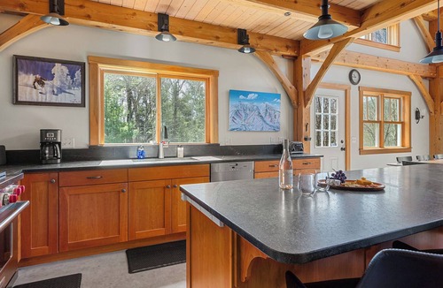 Warren House | Blue Moon Mountain Home. < 1 mile from Sugarbush. View of ski trails. Hot tub.