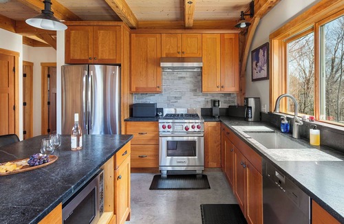 Warren House | Blue Moon Mountain Home. < 1 mile from Sugarbush. View of ski trails. Hot tub.