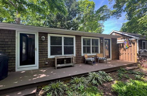 The Pines Cottage | Charming Coastal Cottage: 2 Bedrooms, Private Decks & Walk to Beach!