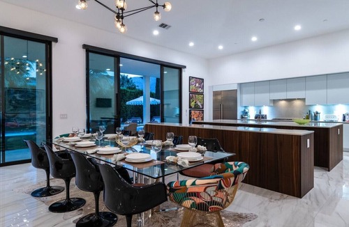 Palm Springs House | Modern Villa In Guard-Gated Community, Solar, Lap Pool, Spa, Casita, Pizza Oven