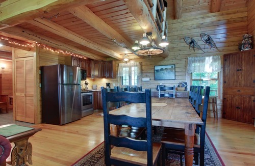 North Ferrisburgh Cabin | Private log cabin with hot tub and mountain views on 14 acres, pet friendly!