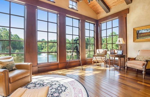 Holland Villa | Timeless Euro Tuscan gated estate on 14.5 acres with vineyard, pond and gardens.
