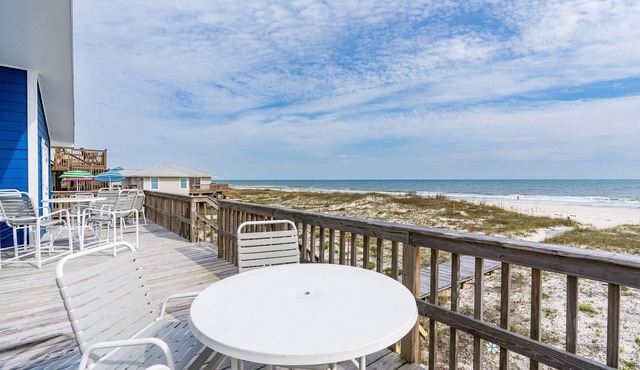 Gulf Front Beach House in Fort Morgan | Spacious Deck | Sleeps 10