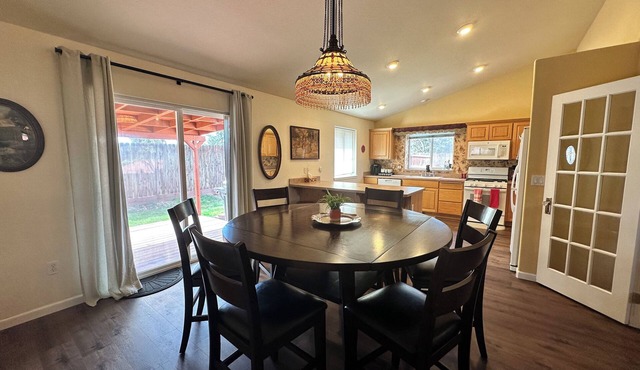 The perfect private and clean home. Fenced yard with covered patio and BBQ.